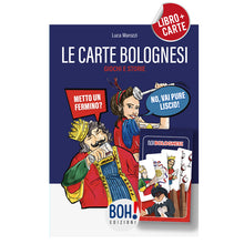 Carica l&#39;immagine nel visualizzatore di Gallery, Copertina-libro-le-carte-bolognesi-con-mazzo-carte